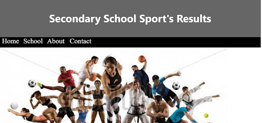 Secondary school sport's result's homepage