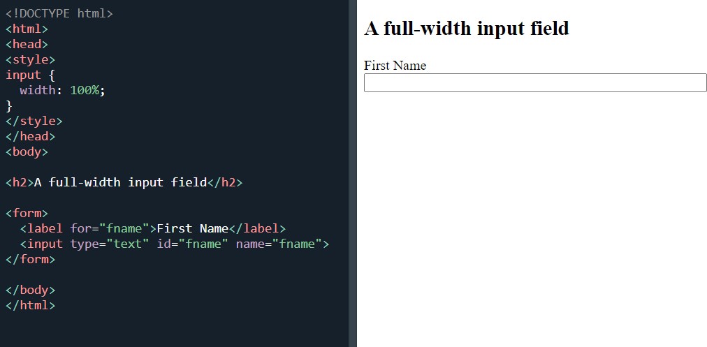 full-width input field