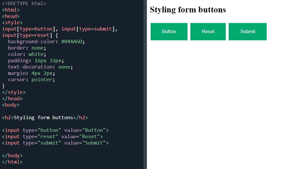 HTML & CSS form buttons