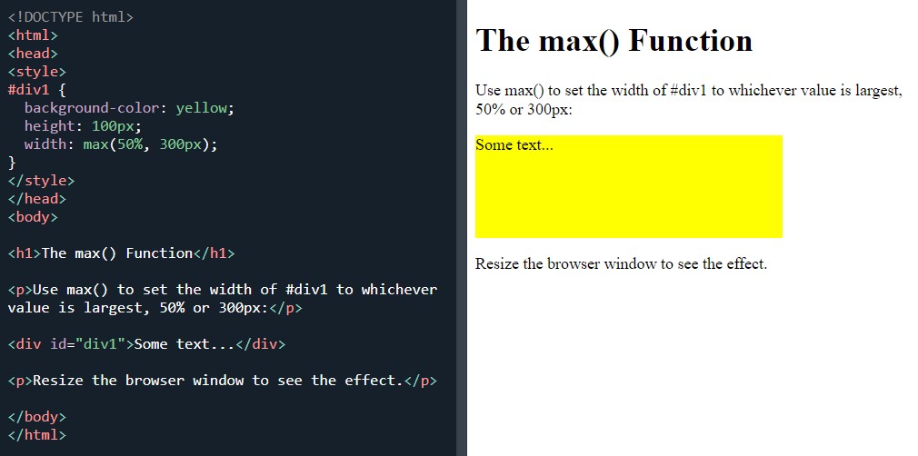 max() function