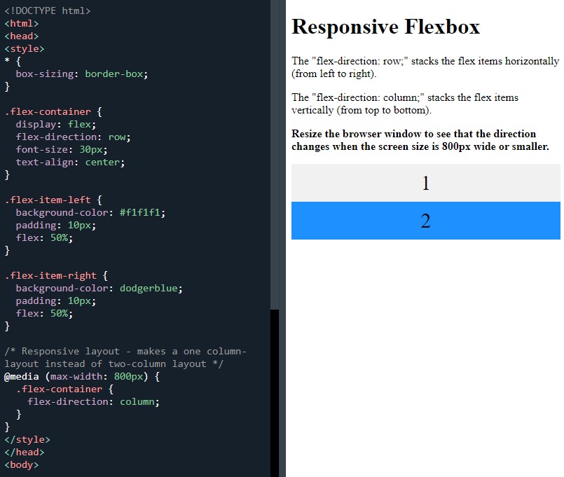 Responsive flexbox