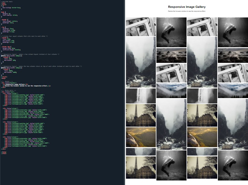 Responsive image gallery using flexbox