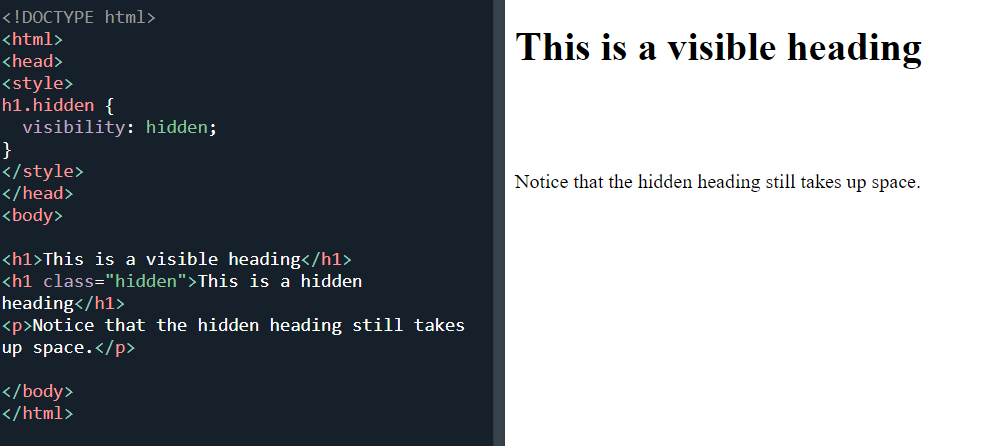 visability:hidden