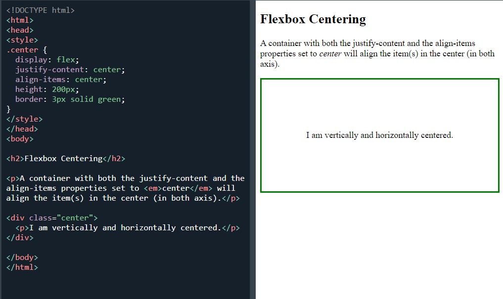 Centered with flexbox