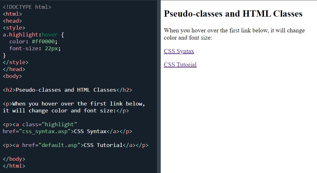 pseudo-class on HTML class