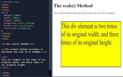 The CSS scale() method