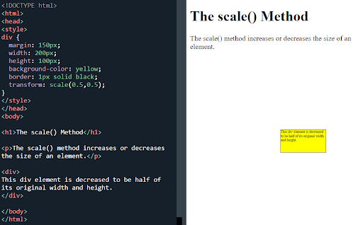 The CSS scale() method