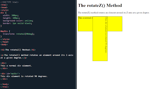 The CSS rotateZ() method