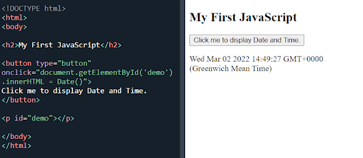 My first JavaScript code