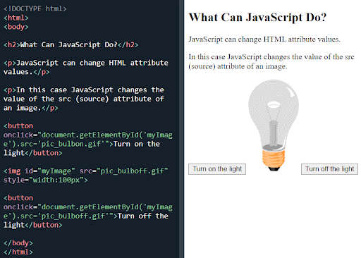 A JavaScript light off animation