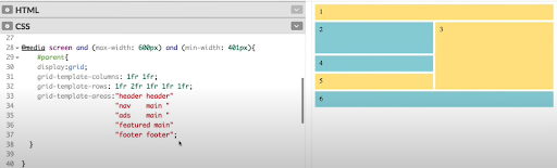 Grid layout media queries