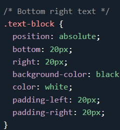 code snippet using position:absolute