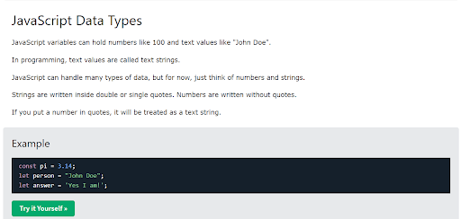 JavaScript data types