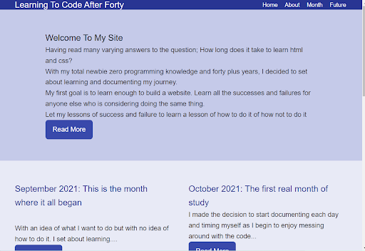 The blog site design so far