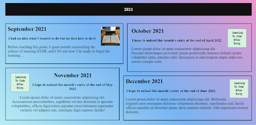 Blog in desktop view using grid