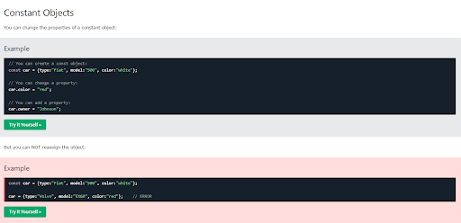 JavaScript constant objects