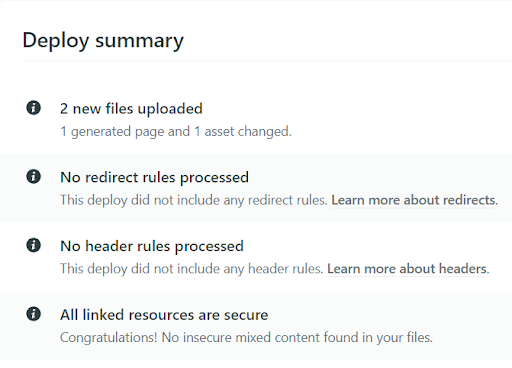 Netlify deployment summary