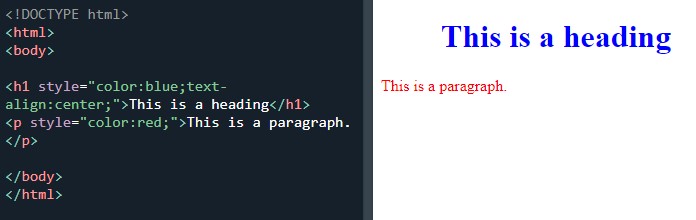 this is what an inline css styling looks like