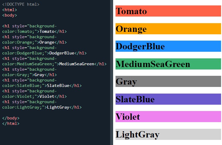 Pre-defined color names in CSS