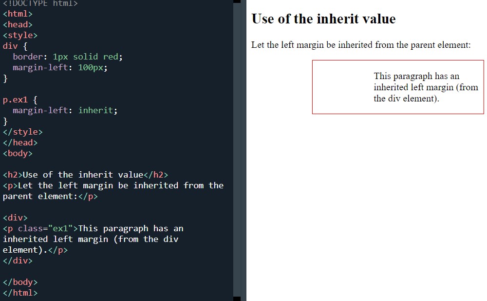 Using CSS inherit value