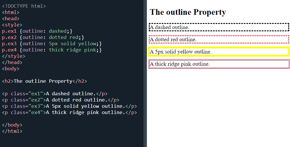 CSS outline shorthand colour