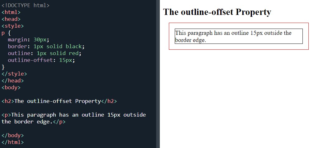 CSS outline offset