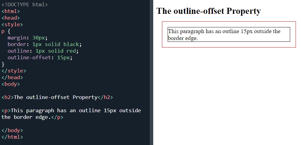 CSS outline offset property