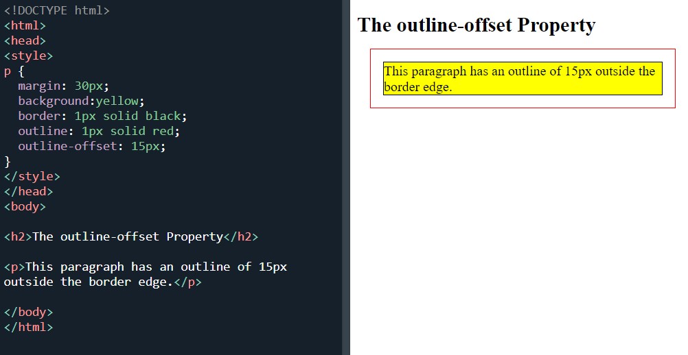 CSS outline offset property