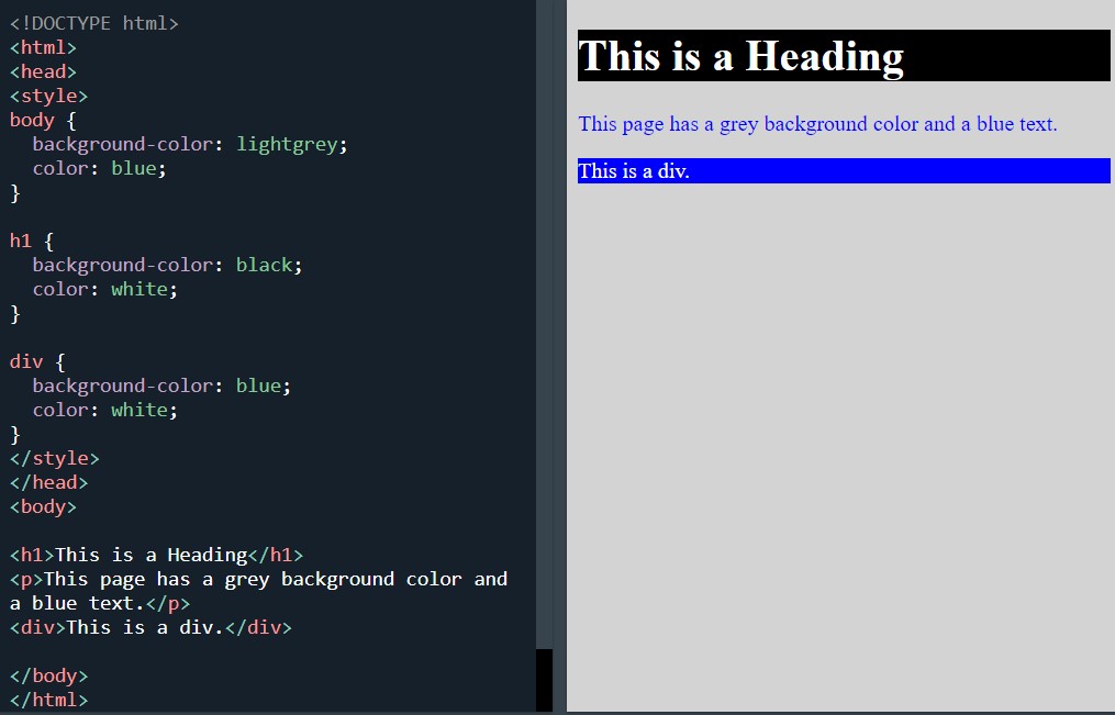 CSS text and background colour