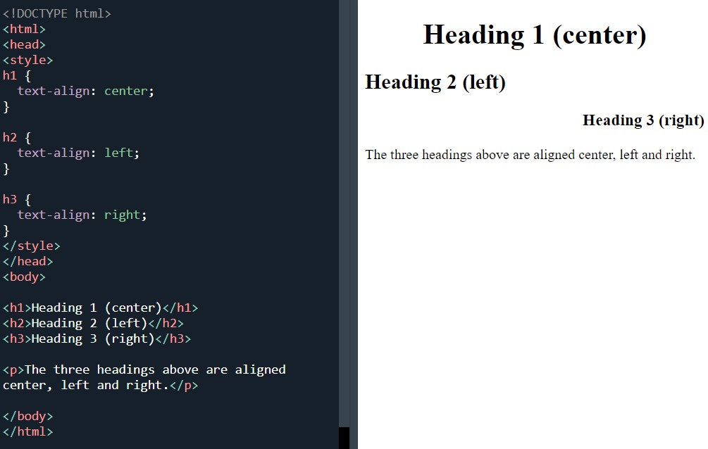 CSS text-align