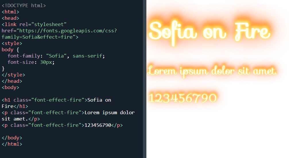 Sofia on fire font