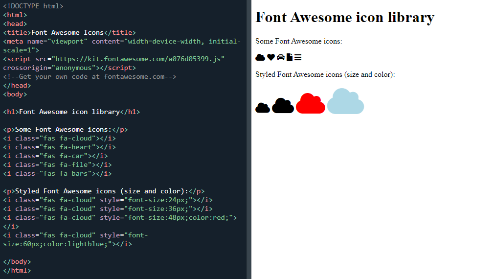 Font awesome icons