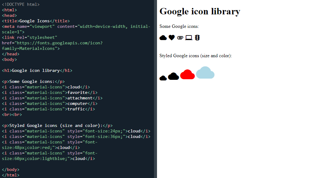 Google icons