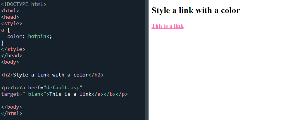 CSS colored link text