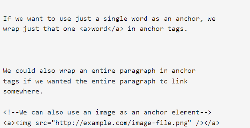 An anchor/link tag