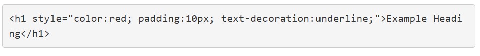 Syntax used for writing inline styles