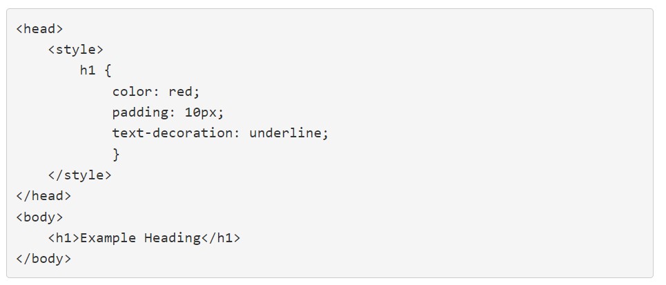 Inline styles internal stylesheet